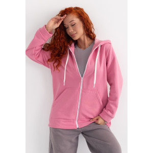 Толстовка женская ФТ-16 "Роксана" футер 3-х нитка с начёсом (р-ры: 48-62) розовый