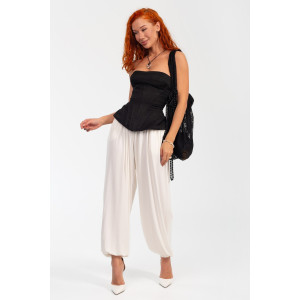 Брюки женские ВИ-114 "Алладины" модал (р-ры: 44-58) молочный