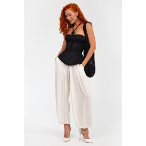 Брюки женские ВИ-114 "Алладины" модал (р-ры: 44-58) молочный