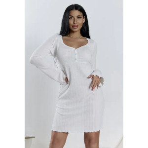 Платье женское "Ксения 2" 1401-2 кашкорсе (р-ры: 42-56) белый