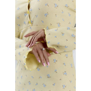 Платье женское "Ксения 2" 1401-1 кашкорсе (р-ры: 42-56) желтый