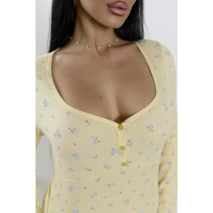 Платье женское "Ксения 2" 1401-1 кашкорсе (р-ры: 42-56) желтый