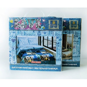 Детское постельное белье поплин на резинке П-306Т