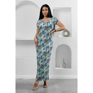 Платье женское "Симона 3" 1310-9 полиэстер с лайкрой (р-ры: 42-56) тропикана