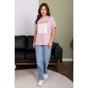 Футболка женская 2154/1 кулирка с лайкрой (р-ры: 46-56) пудровый