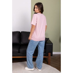 Футболка женская 2154/1 кулирка с лайкрой (р-ры: 46-56) пудровый