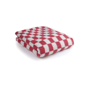 Одеяло байковое "Клетка" красный