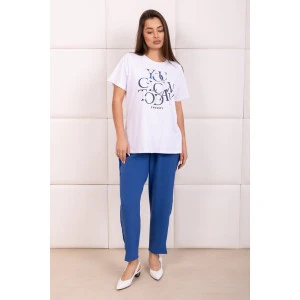 Костюм двойка женский 2165/1 жатка-кулирка (р-ры: 48-62) синий-белый Костюм двойка женский 2165/1 жатка-кулирка (р-ры: 48-62) синий-белый