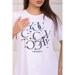 Костюм двойка женский 2165/1 жатка-кулирка (р-ры: 48-62) синий-белый