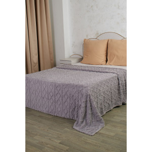 Плед велсофт "Косичка" 059463 серый