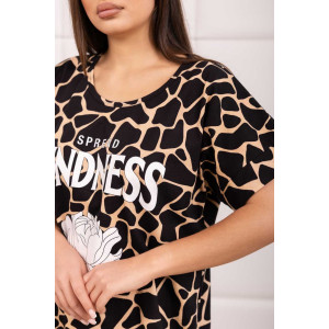 Туника женская 2139/1 кулирка (р-ры: 48-62) бежевый-черный