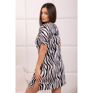 Туника женская 2139 кулирка (р-ры: 48-62) светло-бежевый-черный