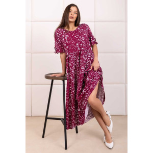 Платье женское 1872/20 кулирка (р-ры: 48-62) бордовый-белый