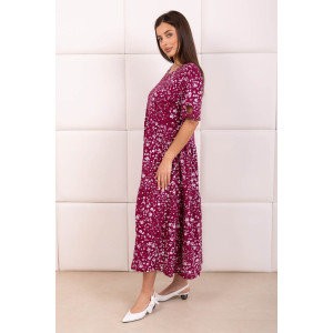 Платье женское 1872/20 кулирка (р-ры: 48-62) бордовый-белый