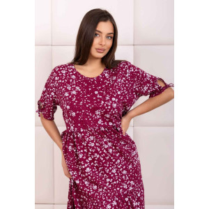 Платье женское 1872/20 кулирка (р-ры: 48-62) бордовый-белый