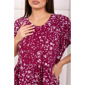 Платье женское 1872/20 кулирка (р-ры: 48-62) бордовый-белый