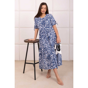 Платье женское 1872/22 кулирка (р-ры: 48-62) синий-белый