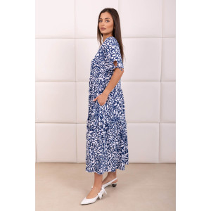 Платье женское 1872/22 кулирка (р-ры: 48-62) синий-белый