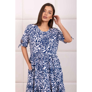 Платье женское 1872/22 кулирка (р-ры: 48-62) синий-белый