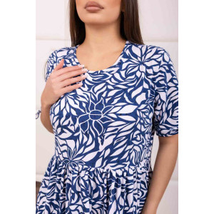 Платье женское 1872/22 кулирка (р-ры: 48-62) синий-белый