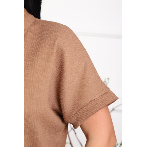 Костюм двойка женский 01079 жатка (р-ры: 46-56) темно-бежевый