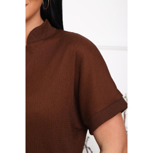 Костюм двойка женский 01079 жатка (р-ры: 46-56) коричневый