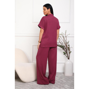 Костюм двойка женский 01079 жатка (р-ры: 46-56) вишня