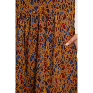 Платье женское "Агния" М456 штапель (р-ры: 48-58) коричневый