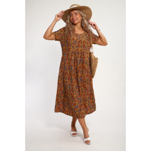 Платье женское "Агния" М456 штапель (р-ры: 48-58) коричневый