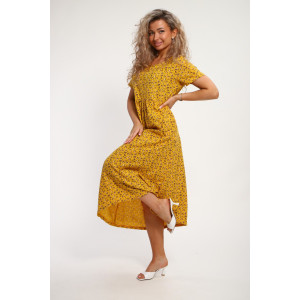 Платье женское "Агния" М456 штапель (р-ры: 48-58) желтый