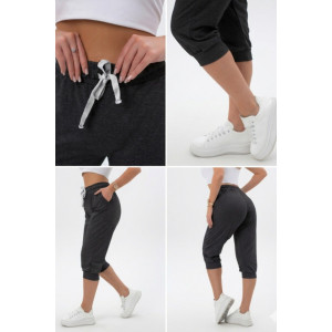 Бриджи женские "Ричи" футер 2-х нитка (р-ры: 48-58) графит