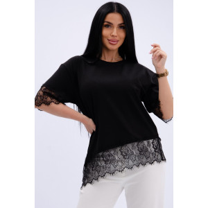 Футболка женская "Жизель 2" кулирка с лайкрой (р-ры: 46-60) черный