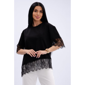 Футболка женская "Жизель 2" кулирка с лайкрой (р-ры: 46-60) черный