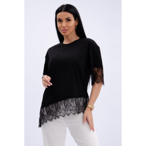 Футболка женская "Жизель 2" кулирка с лайкрой (р-ры: 46-60) черный