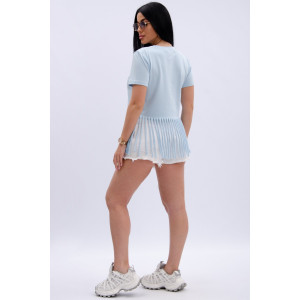 Футболка женская "Карибы 3" кулирка с лайкрой (р-ры: 46-60) голубой