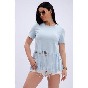 Футболка женская "Карибы 3" кулирка с лайкрой (р-ры: 46-60) голубой