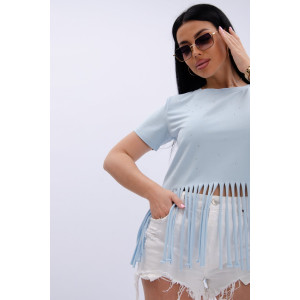 Футболка женская "Карибы 3" кулирка с лайкрой (р-ры: 46-60) голубой