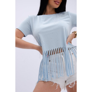 Футболка женская "Карибы 3" кулирка с лайкрой (р-ры: 46-60) голубой