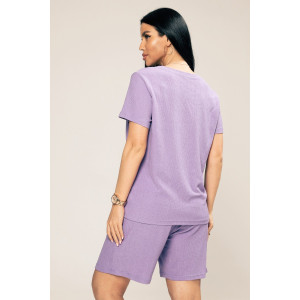 Костюм двойка женский М-1045 жатка (р-ры: 48-50) лила