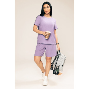 Костюм двойка женский М-1045 жатка (р-ры: 48-50) лила