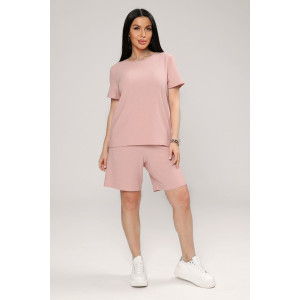 Костюм двойка женский М-1045 жатка (р-ры: 48-50) пудра