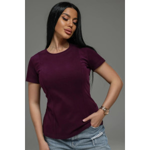 Футболка женская "Мода" кулирка с лайкрой пенье фирча (р-ры: 44-54) сливовый