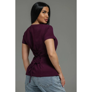 Футболка женская "Мода" кулирка с лайкрой пенье фирча (р-ры: 44-54) сливовый