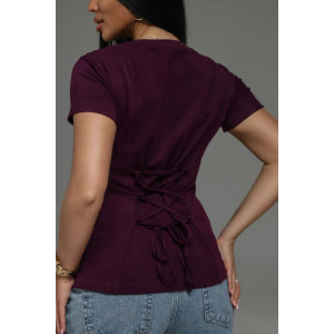 Футболка женская "Мода" кулирка с лайкрой пенье фирча (р-ры: 44-54) сливовый