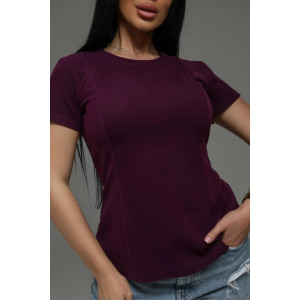 Футболка женская "Мода" кулирка с лайкрой пенье фирча (р-ры: 44-54) сливовый