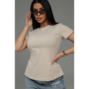 Футболка женская "Мода" кулирка с лайкрой пенье фирча (р-ры: 44-54) бежевый