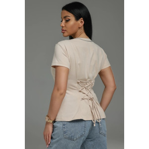 Футболка женская "Мода" кулирка с лайкрой пенье фирча (р-ры: 44-54) бежевый
