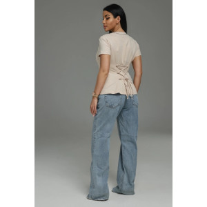 Футболка женская "Мода" кулирка с лайкрой пенье фирча (р-ры: 44-54) бежевый