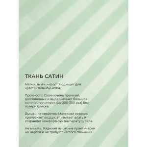 Наволочка на молнии сатин "Bio-Line" 059378 мята 2 шт.