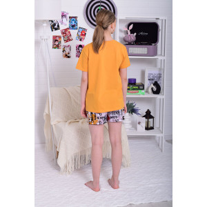 Пижама подростковая 12117 кулирка (р-ры: 38-48) горчица